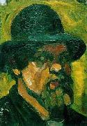 Theo van Doesburg Self-portrait wit hat. oil painting
